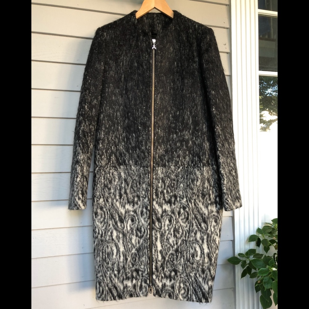 Patrizia Pepe Coat Full Length Zipper Wool Mohair US 8